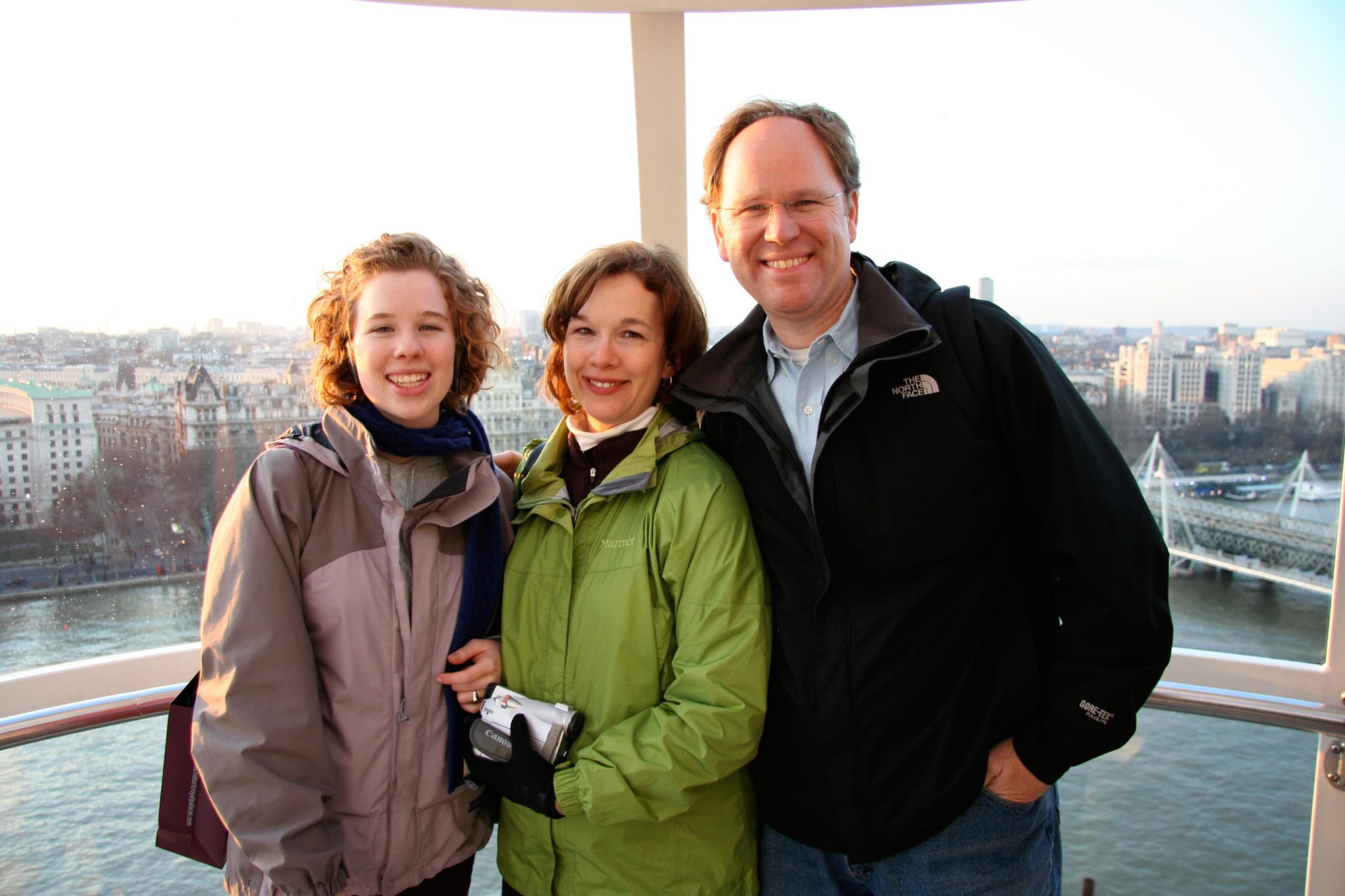 The three of us on board the "London Eye".